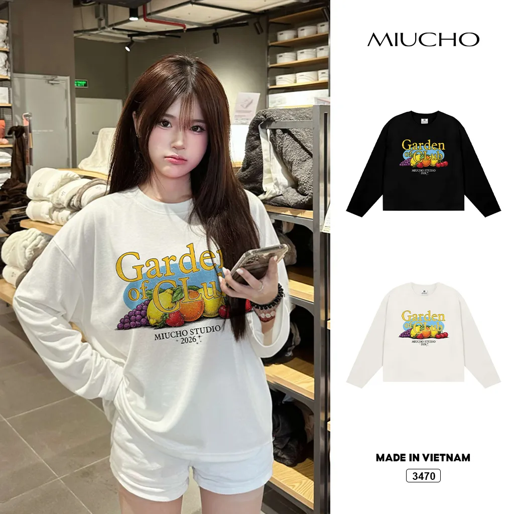 Áo thun boxy tay dài Garden of Club Miucho 3488