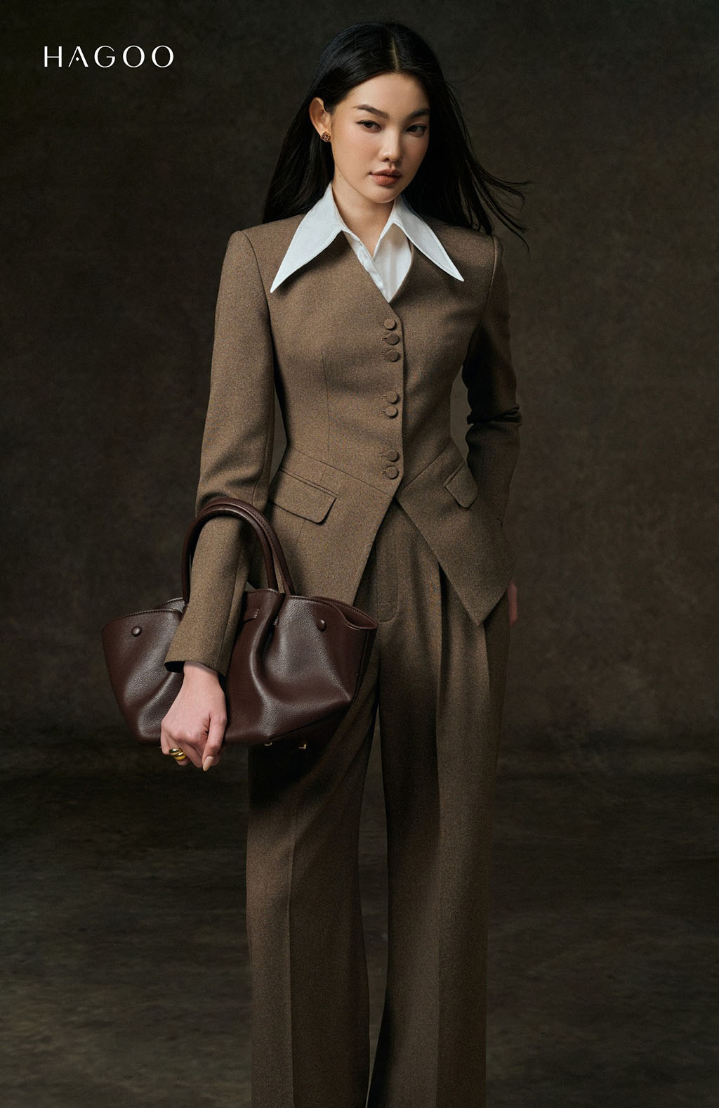 Áo ký giả peplum vếch HAGOO