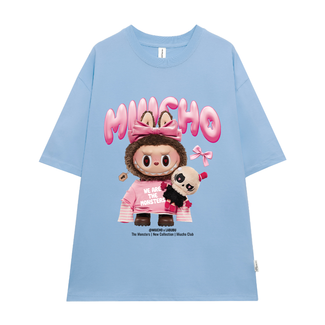 Áo thun labubu form rộng hottrend ATD1269 Miucho vải cotton thoáng mát cổ tròn in mix_thumbnail_16