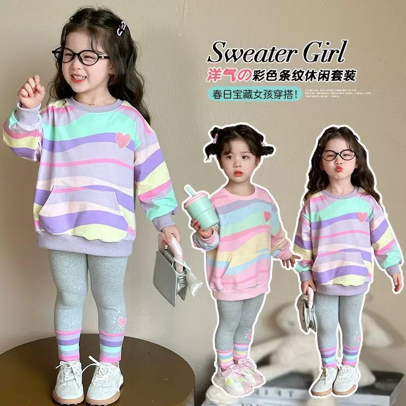 Set bộ legging màu cầu vồng BG