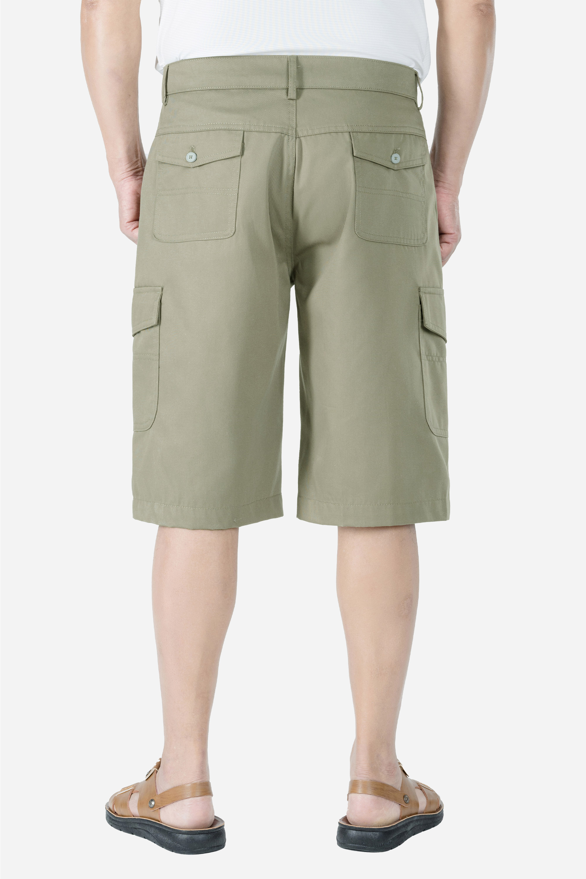 Quần Soọc Kaki Túi Hộp Nam Trung Niên ANCHI Dáng Suông Dài Qua Gối Màu Vỏ Đỗ_thumbnail_4