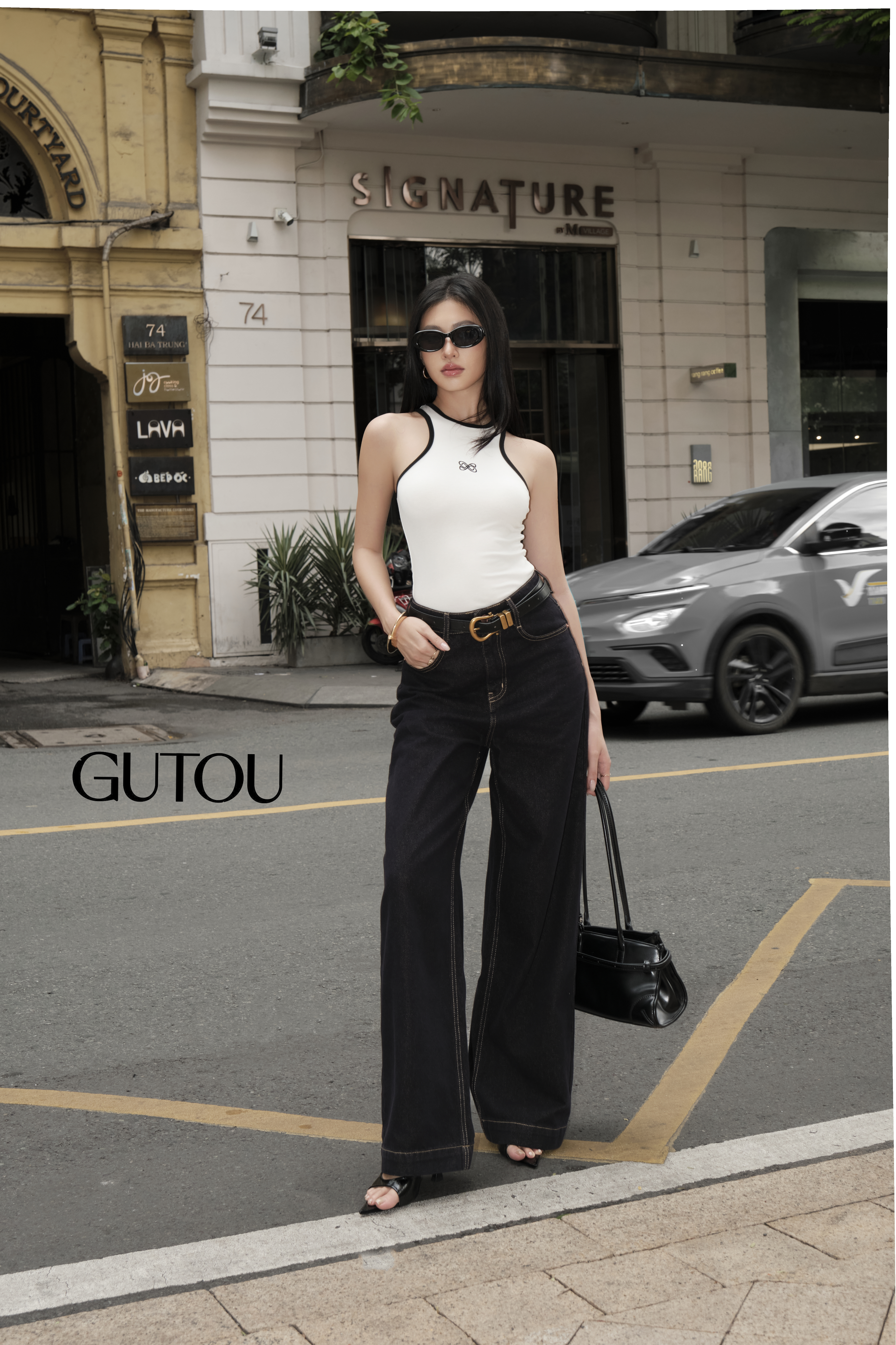 [ GUTOU ] Quần Jean Suông Culottes Xanh Đen Cá Tính_thumbnail_2
