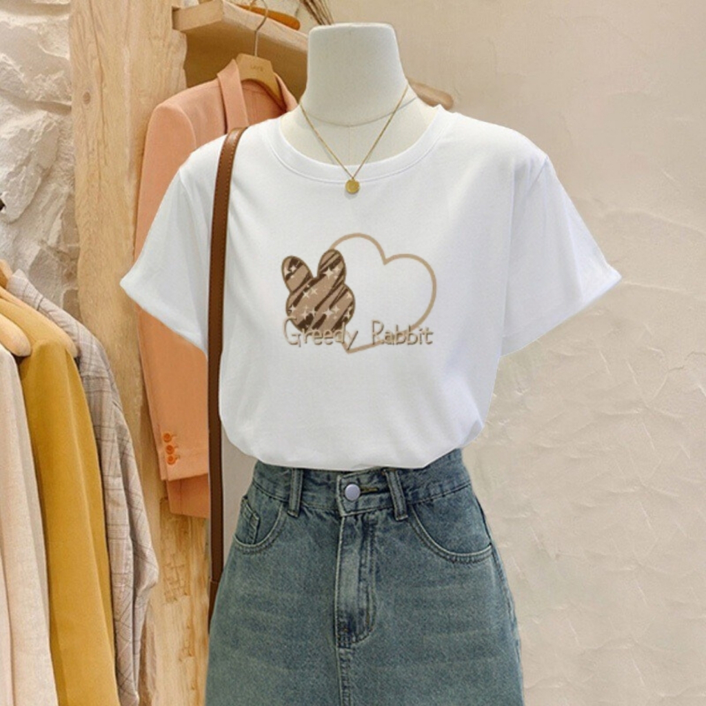 [Form vừa] Áo phông nữ màu trắng in hình dễ thương phong cách Hàn Quốc - Áo thun nữ Loza G0152_thumbnail_6