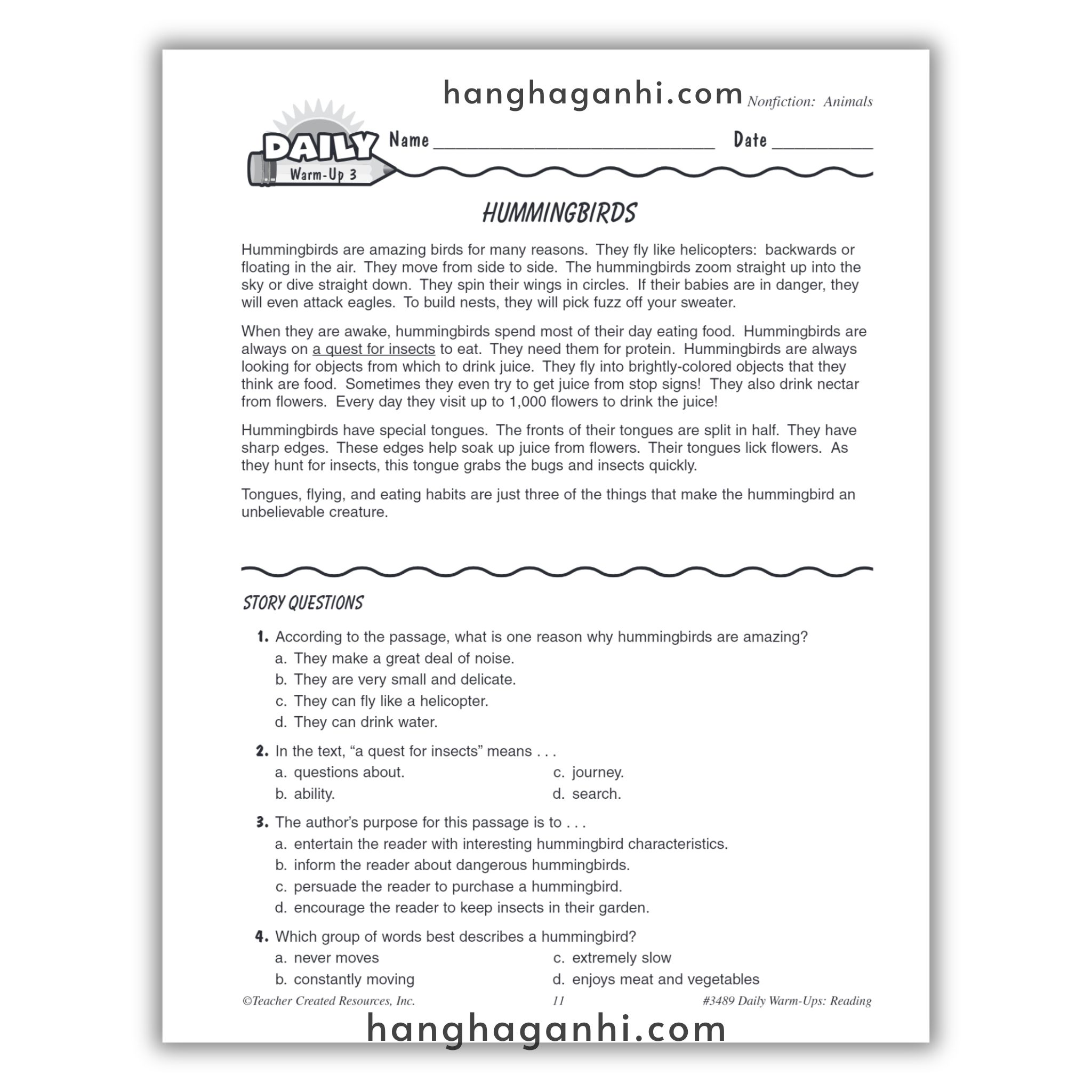 Sách Daily Warm Ups Reading Grade 3_thumbnail_13