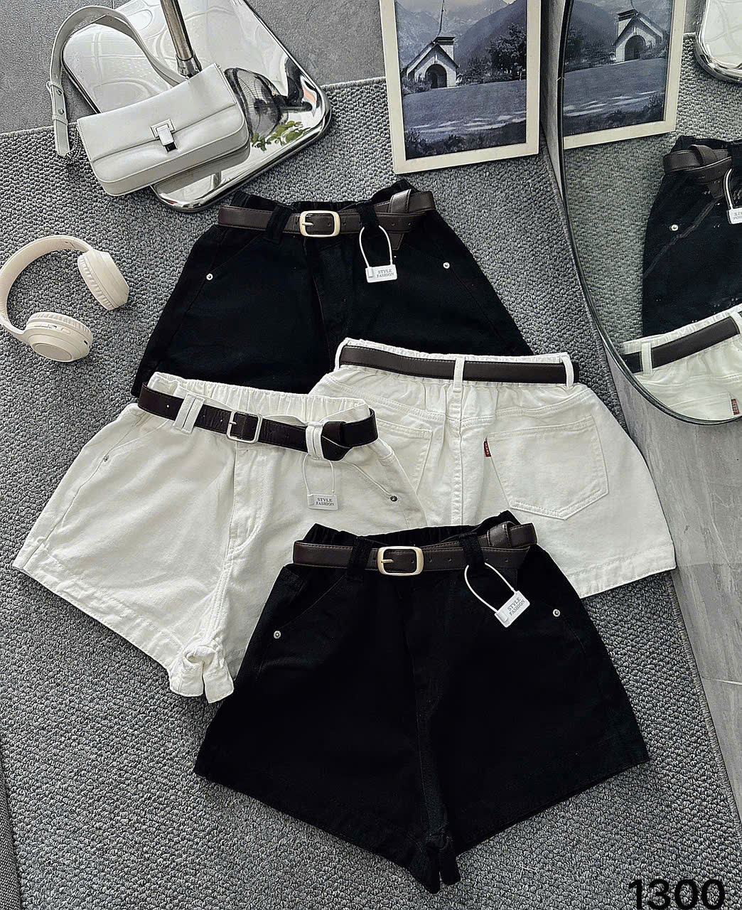 Quần short jean kaki lưng thun bigsize QSJ1300-1 dành cho nàng bigsize từ 55-90kg