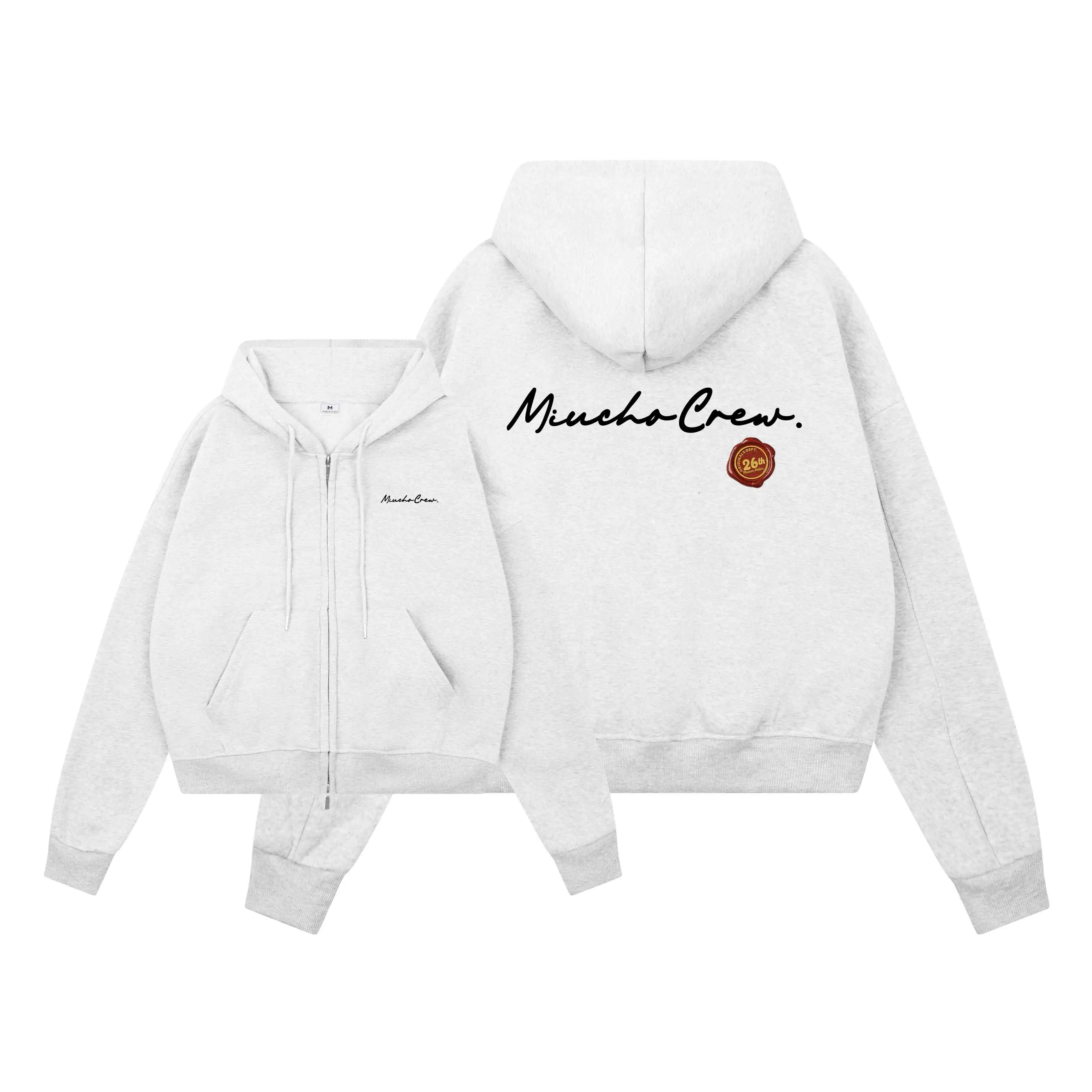 Áo hoodie zip boxy unisex Miucho nỉ 2 da cao cấp thoáng mát local brand basic dễ phối đồ in mix 2714_thumbnail_9