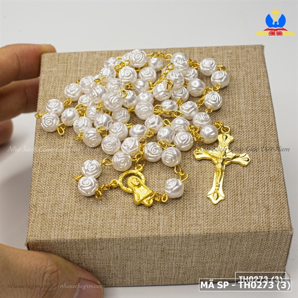 Chuỗi 50 hoa hồng nhựa, dây kẽm mạ vàng_thumbnail_1