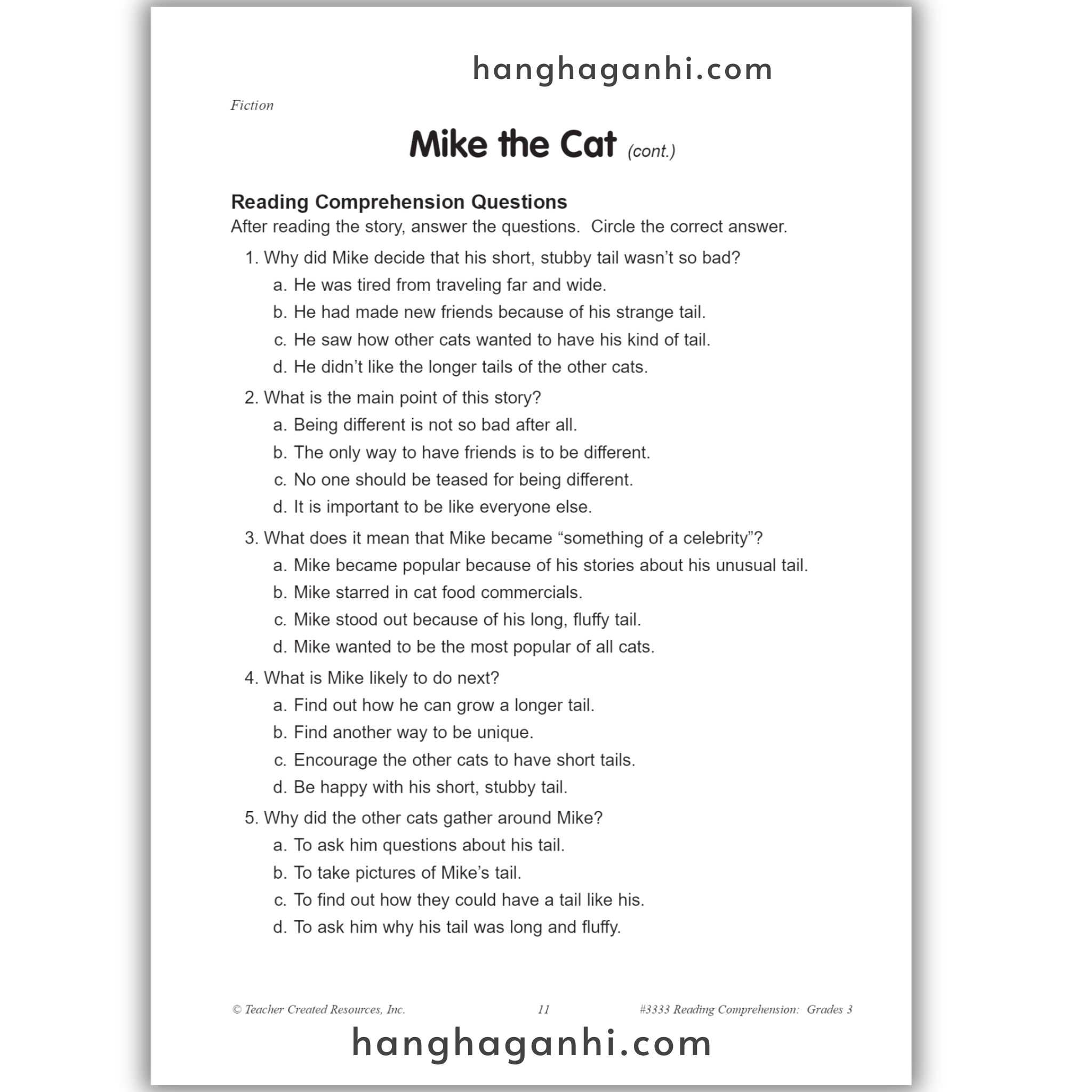 Reading Comprehension Grade 3 Teacher Created Resources, sách đọc hiểu lớp 3_thumbnail_17