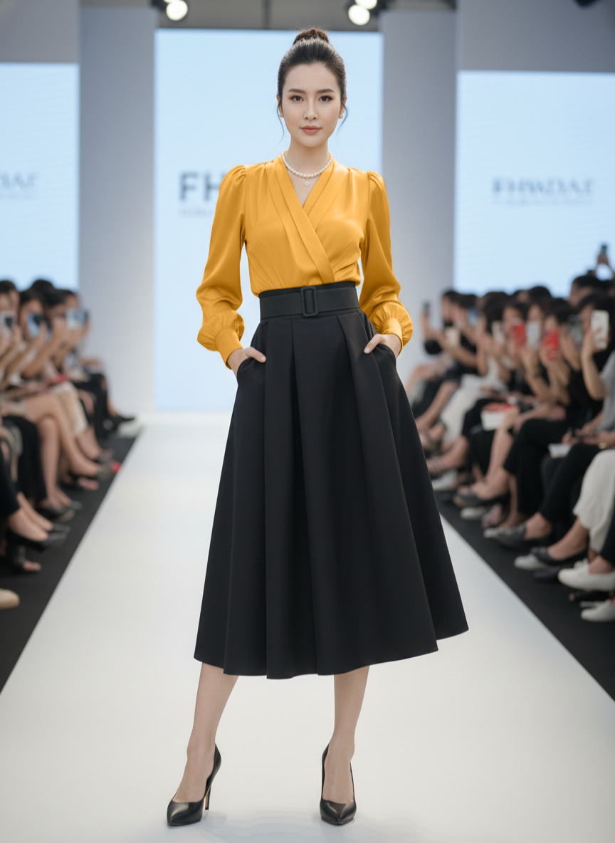 Set áo kiểu phối chân váy xoè_thumbnail_2