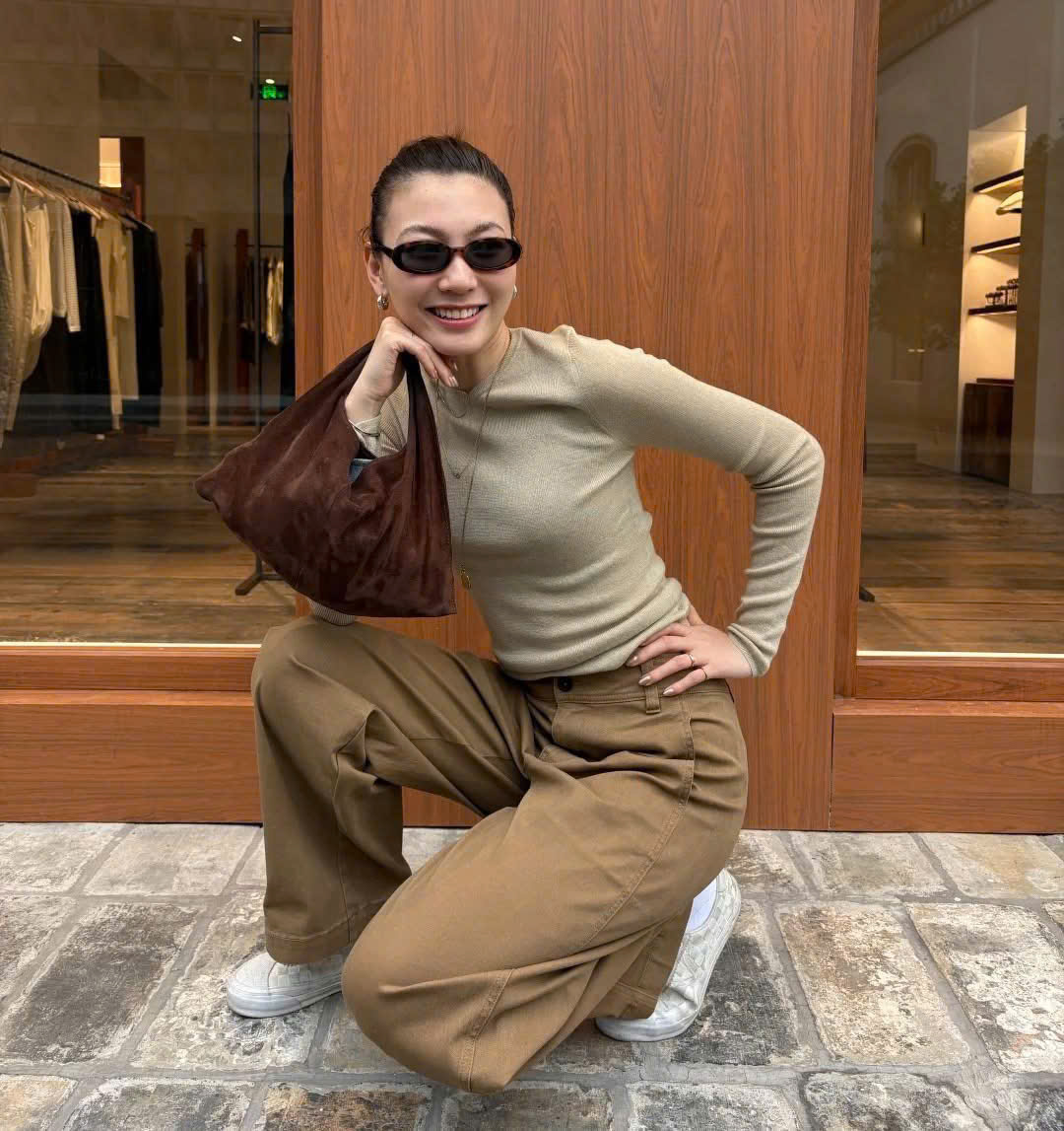 Quần dài nữ Coton Q suông nâu_thumbnail_3