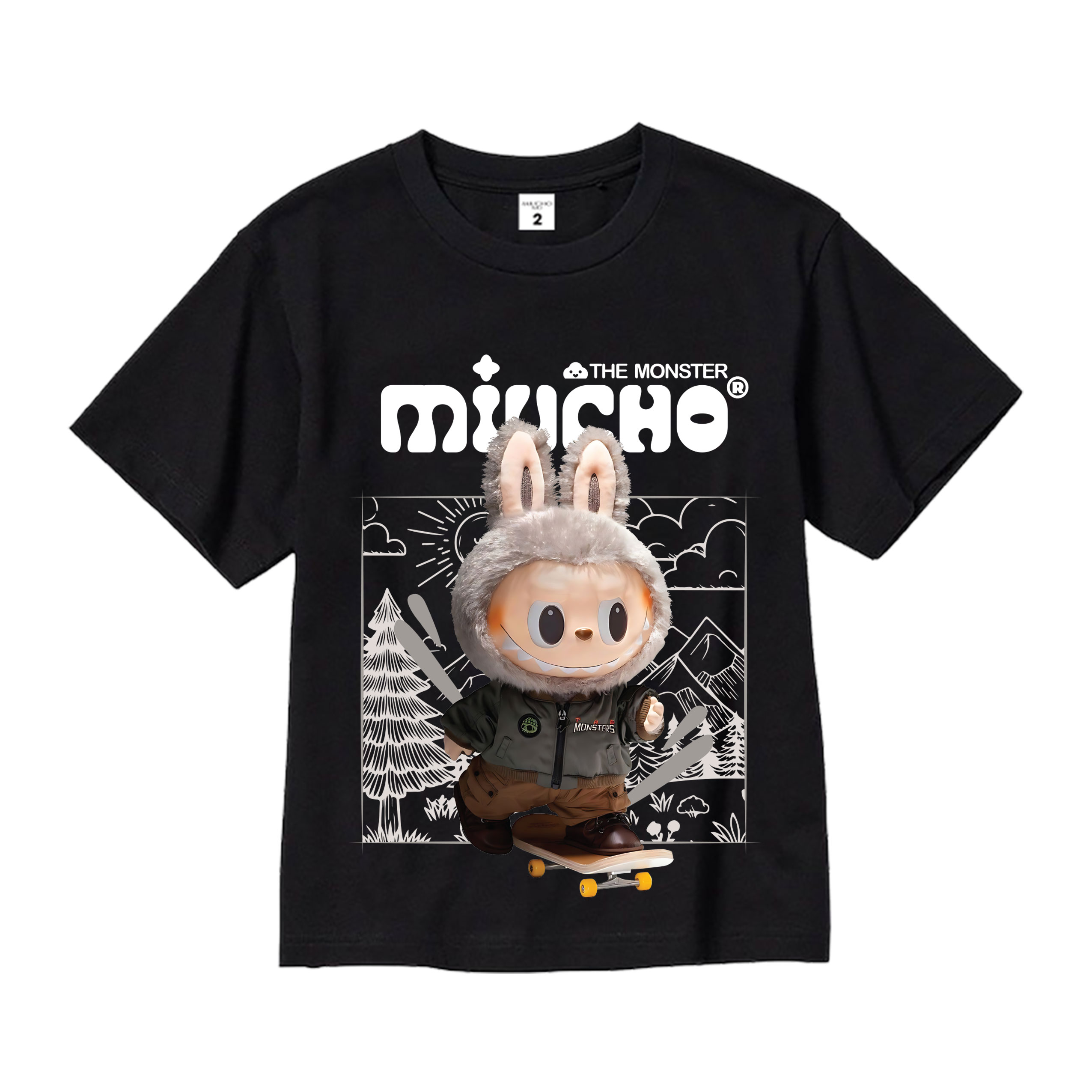 Áo thun bé trai labubu form rộng AED1498 Miucho Kid vải cotton thoáng mát cổ tròn in graphic_thumbnail_7