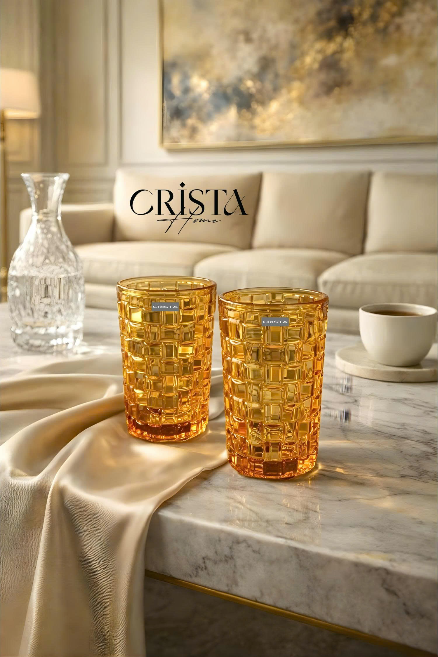 Bộ 6 cốc thủy tinh CRISTA HOME vân Caro to 350 ml_thumbnail_35