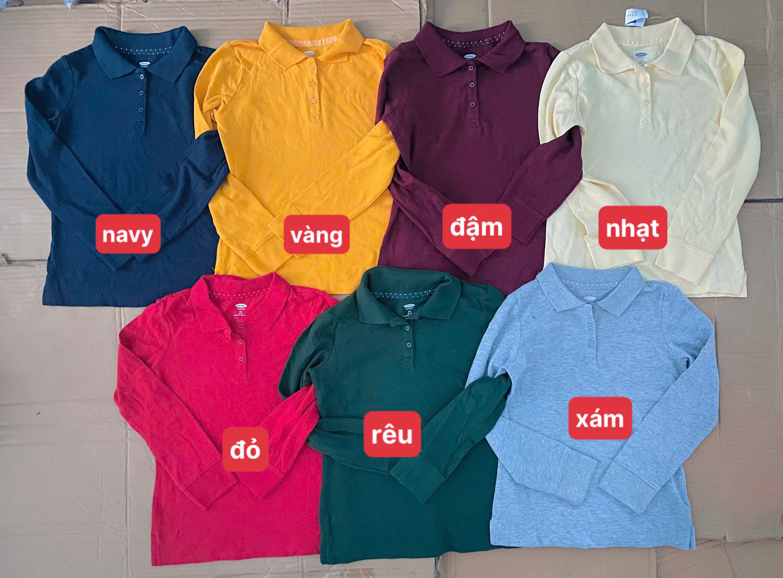 A59 ÁO TAY DÀI POLO OLD NAVY BÉ GÁI