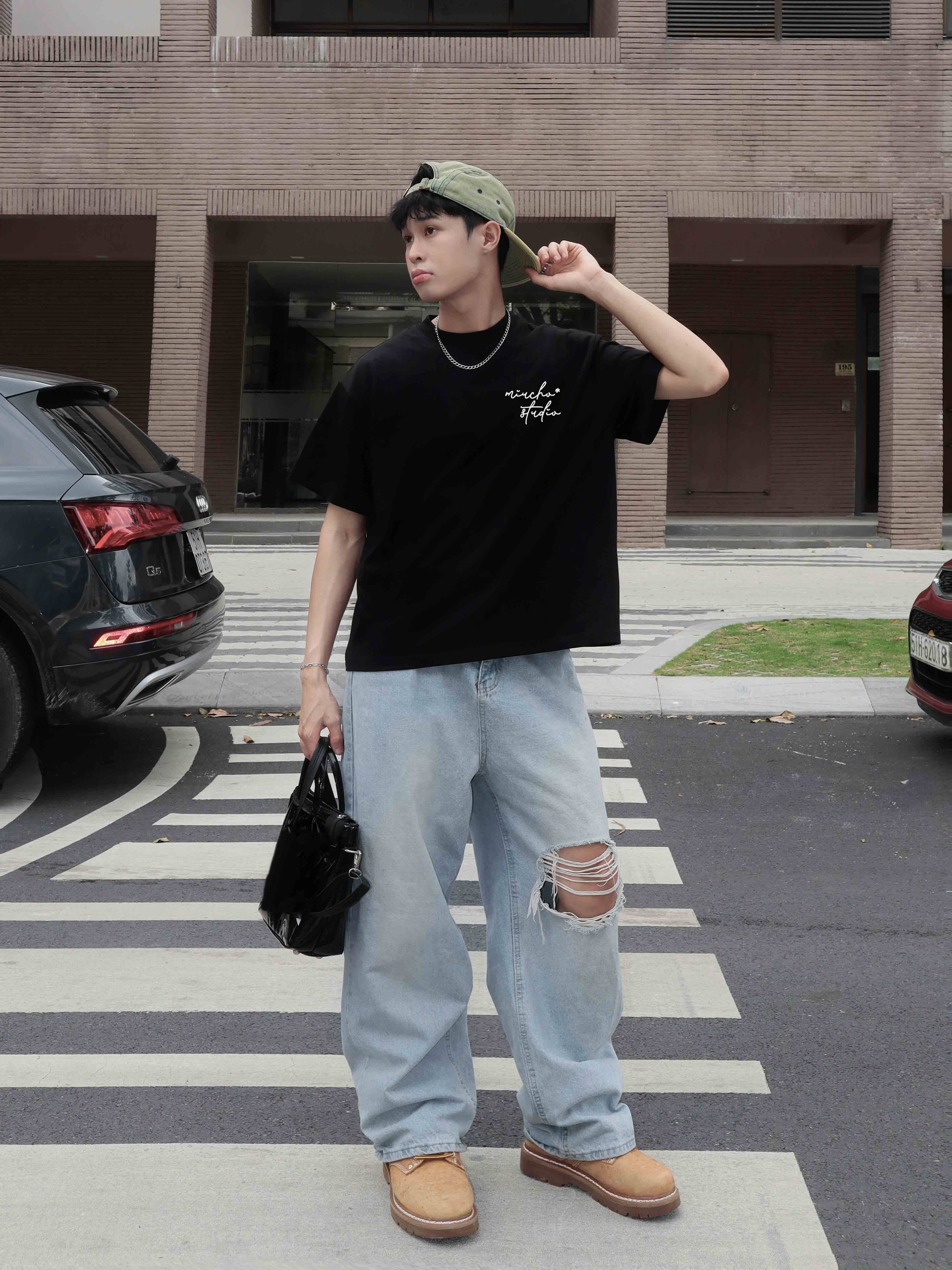 Áo phông nam localbrand form boxy vải cotton 2c 250gsm dày dặn 1773 Miucho in basic_thumbnail_2