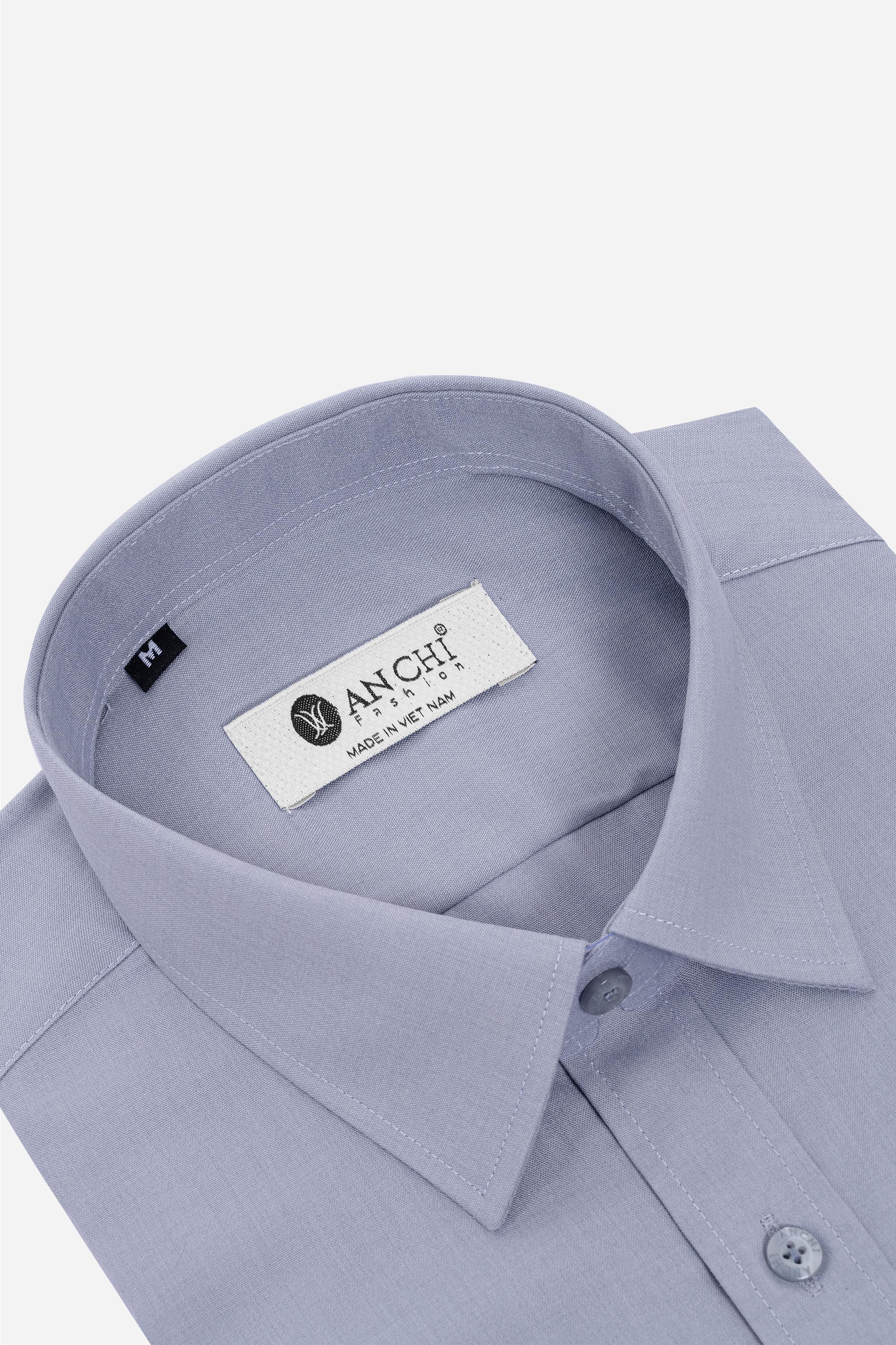 Sơ Mi Trơn Cộc Tay Nam Trung Niên Chất Liệu Cotton Nhập Khẩu Màu Xanh Lơ_thumbnail_11