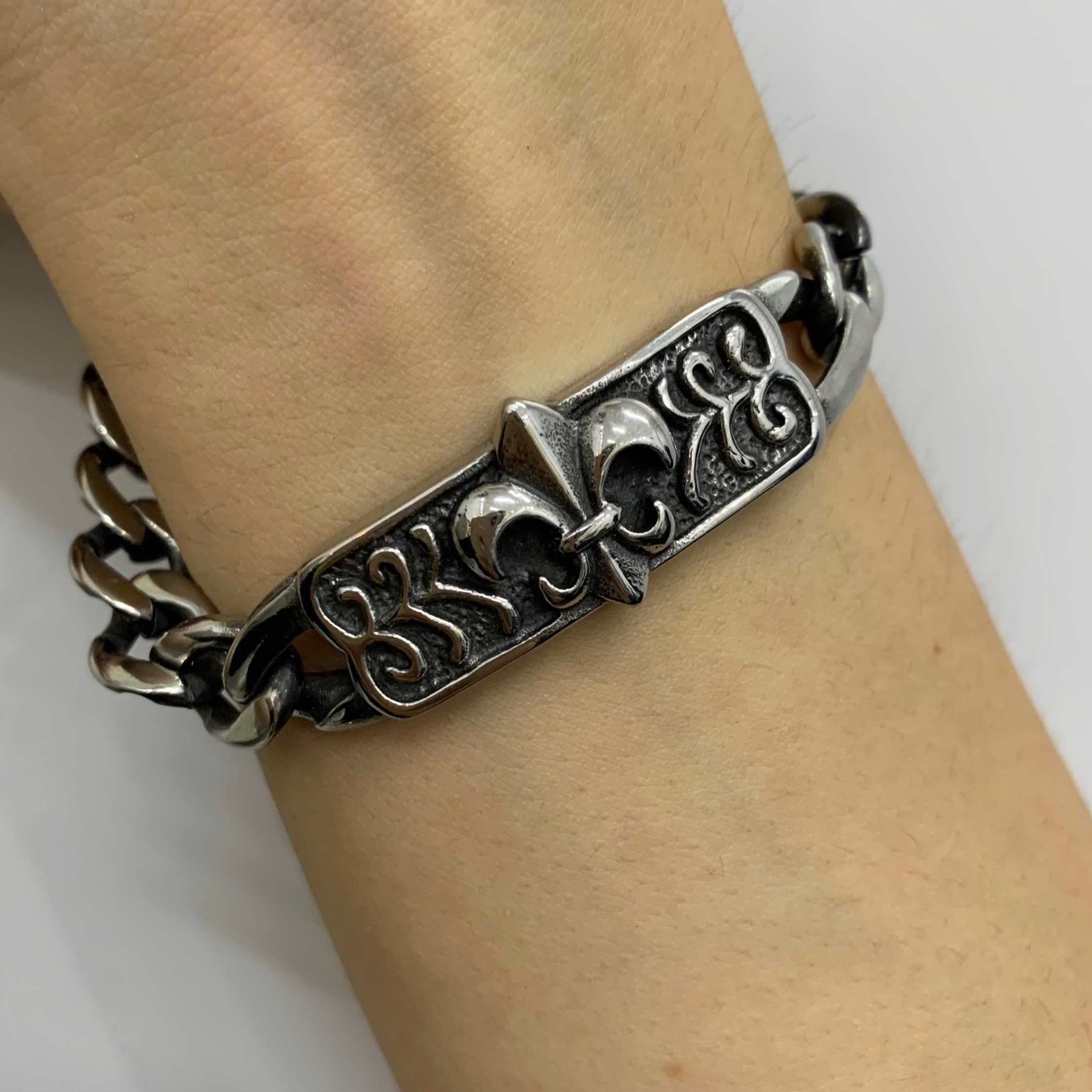 vòng tay thép chrome heart bảng to hình hoa xích_thumbnail_3