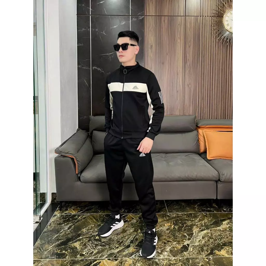 Bộ Nỉ Nam Thể Thao Chất Nỉ Ép Dày Dặn Mềm Mịn Có Khóa Kéo Mặc Ấm Thu Đông_thumbnail_4