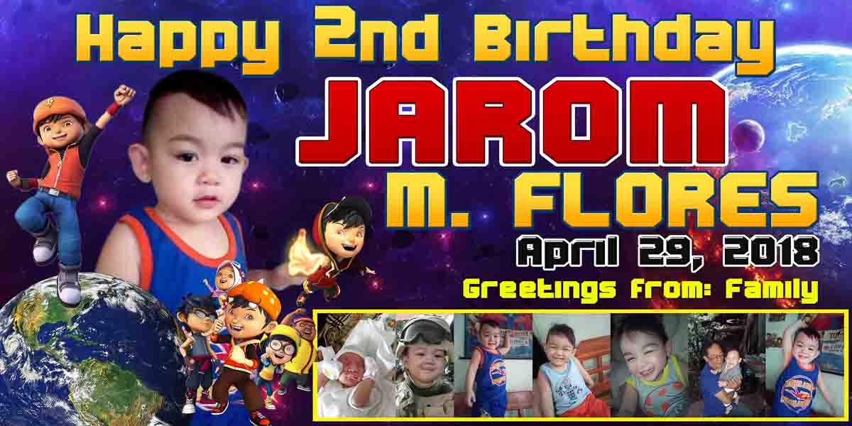 Boboboi Theme Birthday Tarp