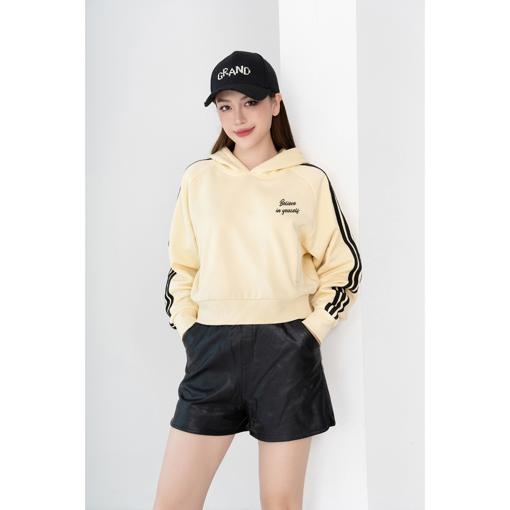 Áo hoodie nữ in chữ Believe in yourself - Áo nỉ có mũ dáng ngắn -  Loza NP6595_thumbnail_2