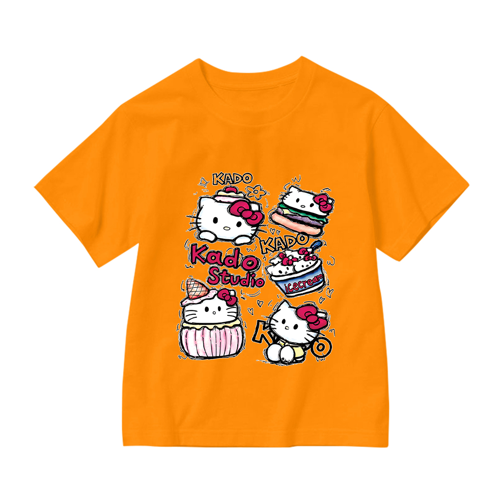 Áo thun cho bé gái Kado vải cotton thoáng mát dày dặn Hello Kitty cổ tròn in mix 2867_thumbnail_13