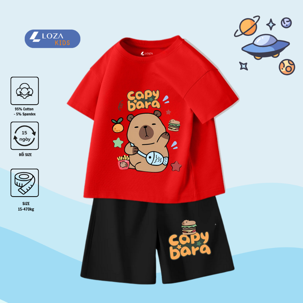 Bộ đồ bé trai in hình Capybara -  Loza Kids SB224_thumbnail_2