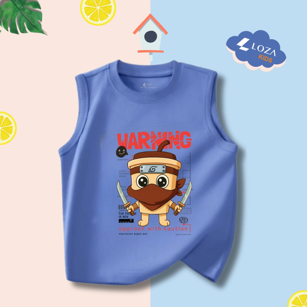 Áo thun in Brainrot Capucino, Bombardiro Crocodilo mẫu mới 2025 cho bé trai - Áo phông sát nách cho bé Loza Kids ST003_thumbnail_3