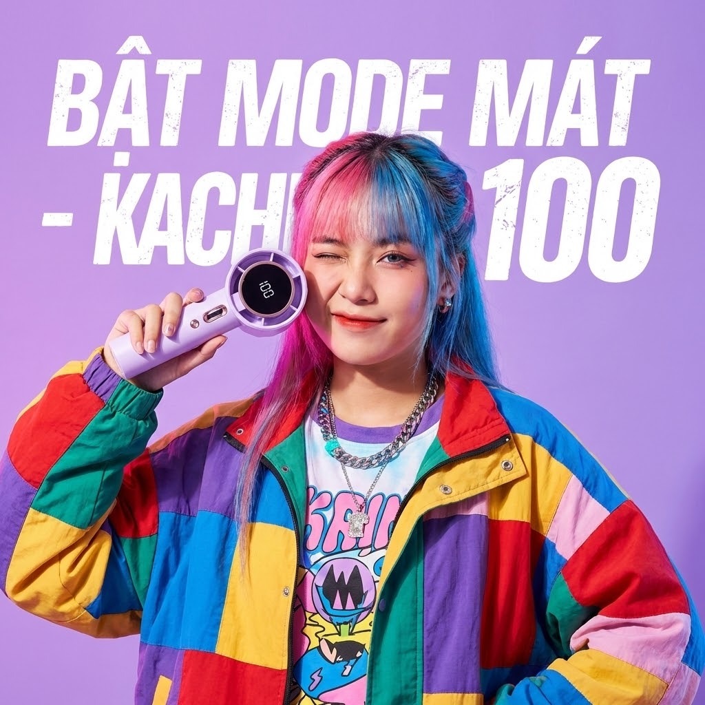 Quạt Cầm Tay Kachi MK400 Có 100 Tốc Độ Giá, Quạt Liên Tục Tới Hơn 3H, Pin Khoẻ 2500mAh_thumbnail_3