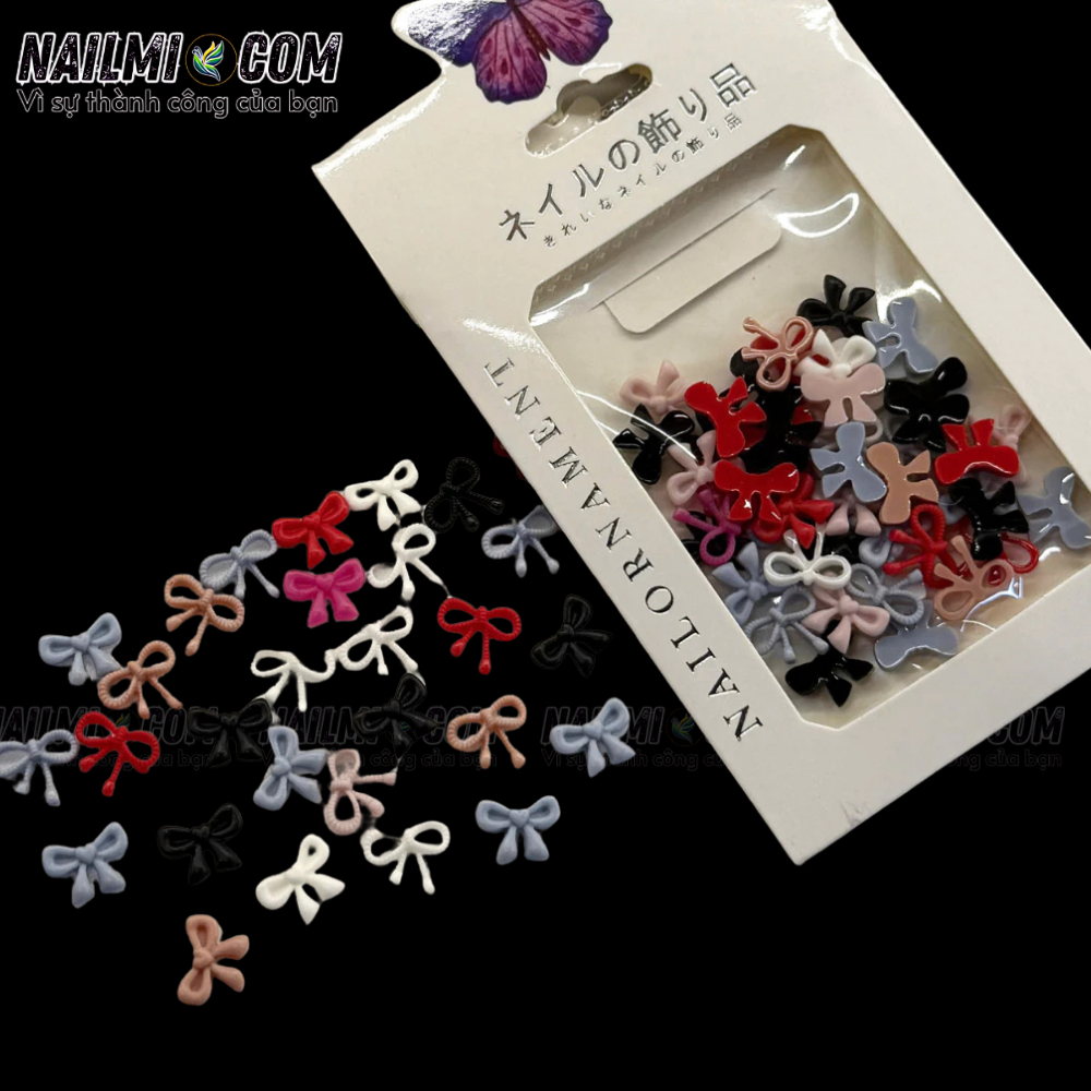 Set charm nhựa - Nơ - mix màu