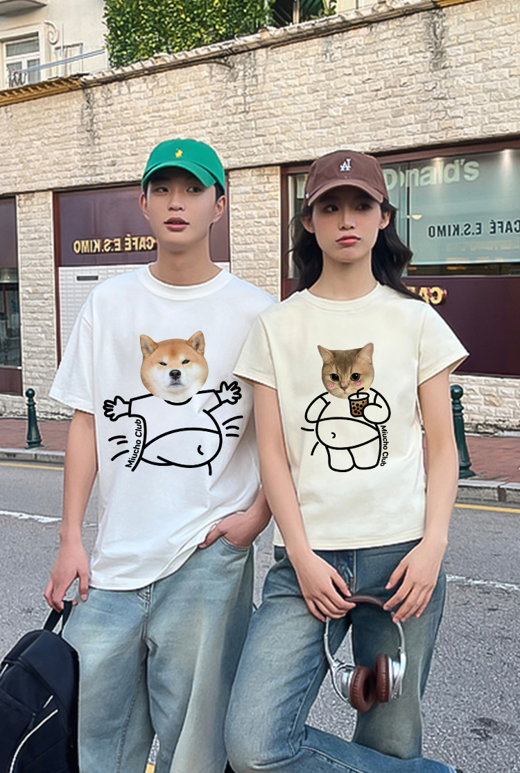 Áo thun cặp nam nữ đôi form rộng vải cotton co giãn thoáng mát ATD1674 Miucho in mix_thumbnail_4