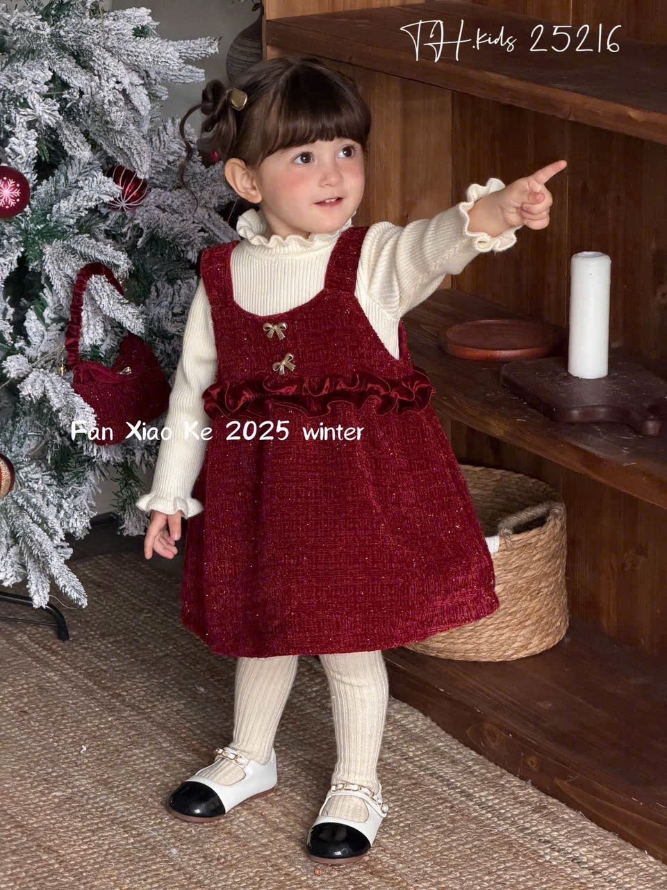 (S96) Set 3 chi tiết dạ đỏ kèm túi_thumbnail_0