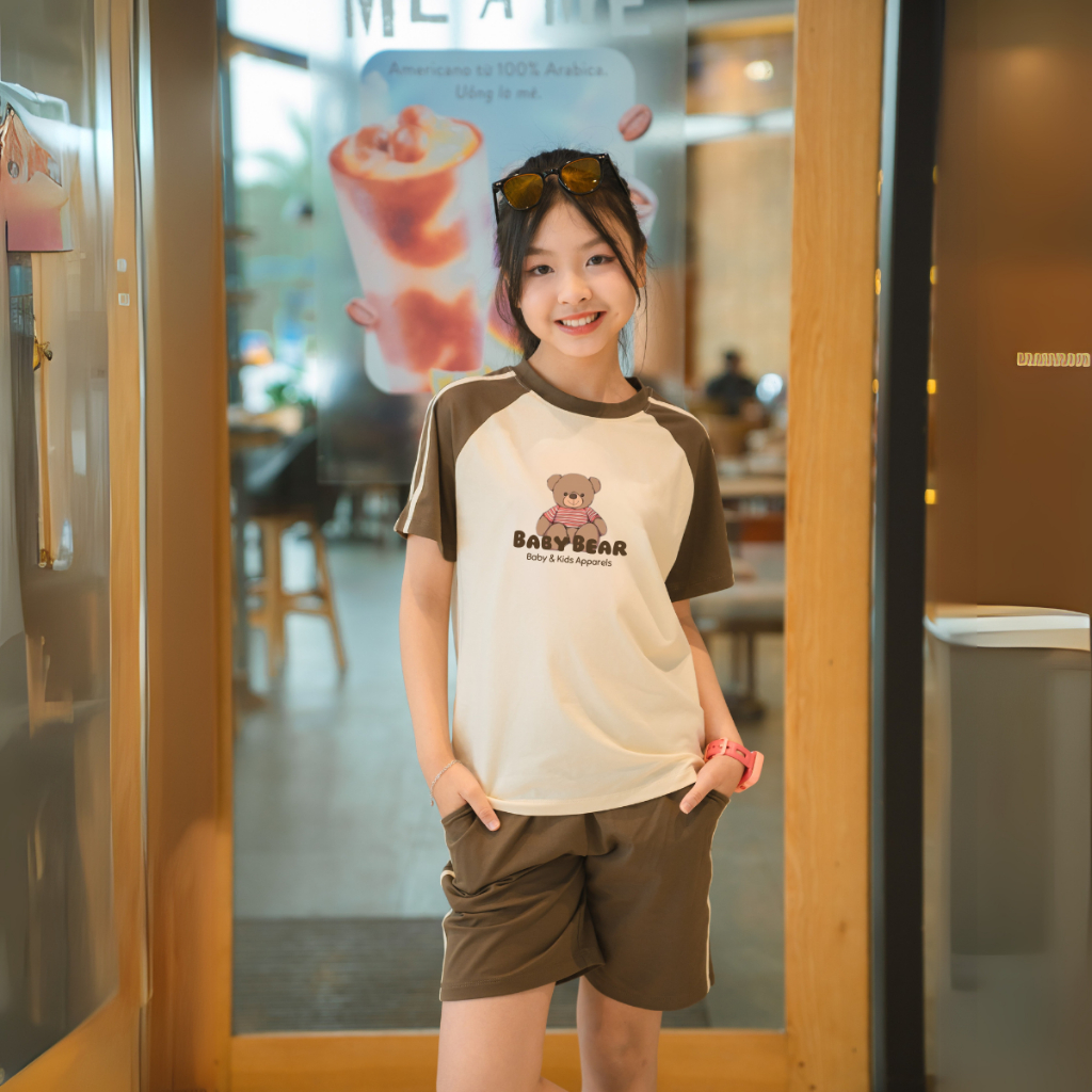 Bộ đồ bé gái phối viền in hình 'Gấu Baby Bear'  - Loza Kids BF330_thumbnail_4
