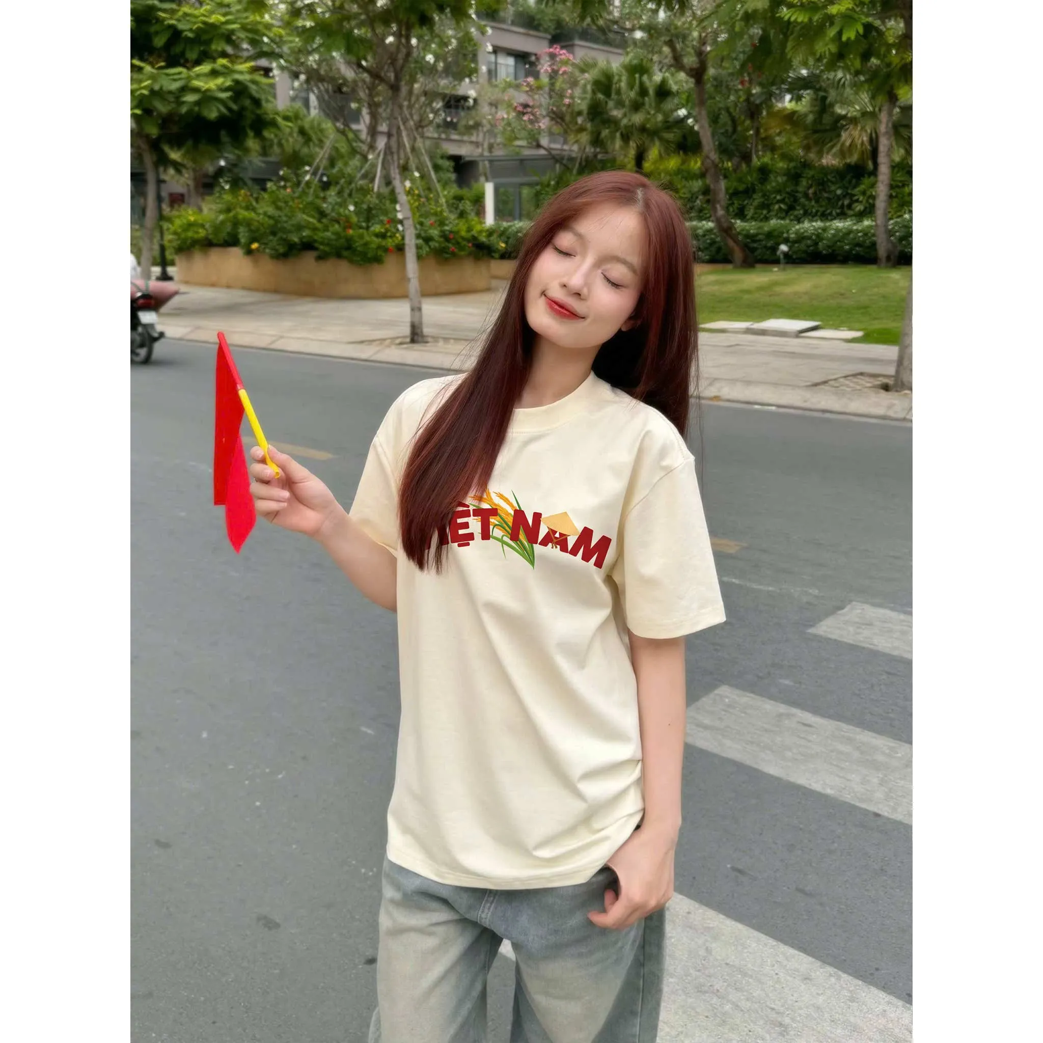 Áo thun Việt Nam tôi yêu form rộng 2505 Miucho vải cotton thoáng mát cổ tròn in mix_thumbnail_5