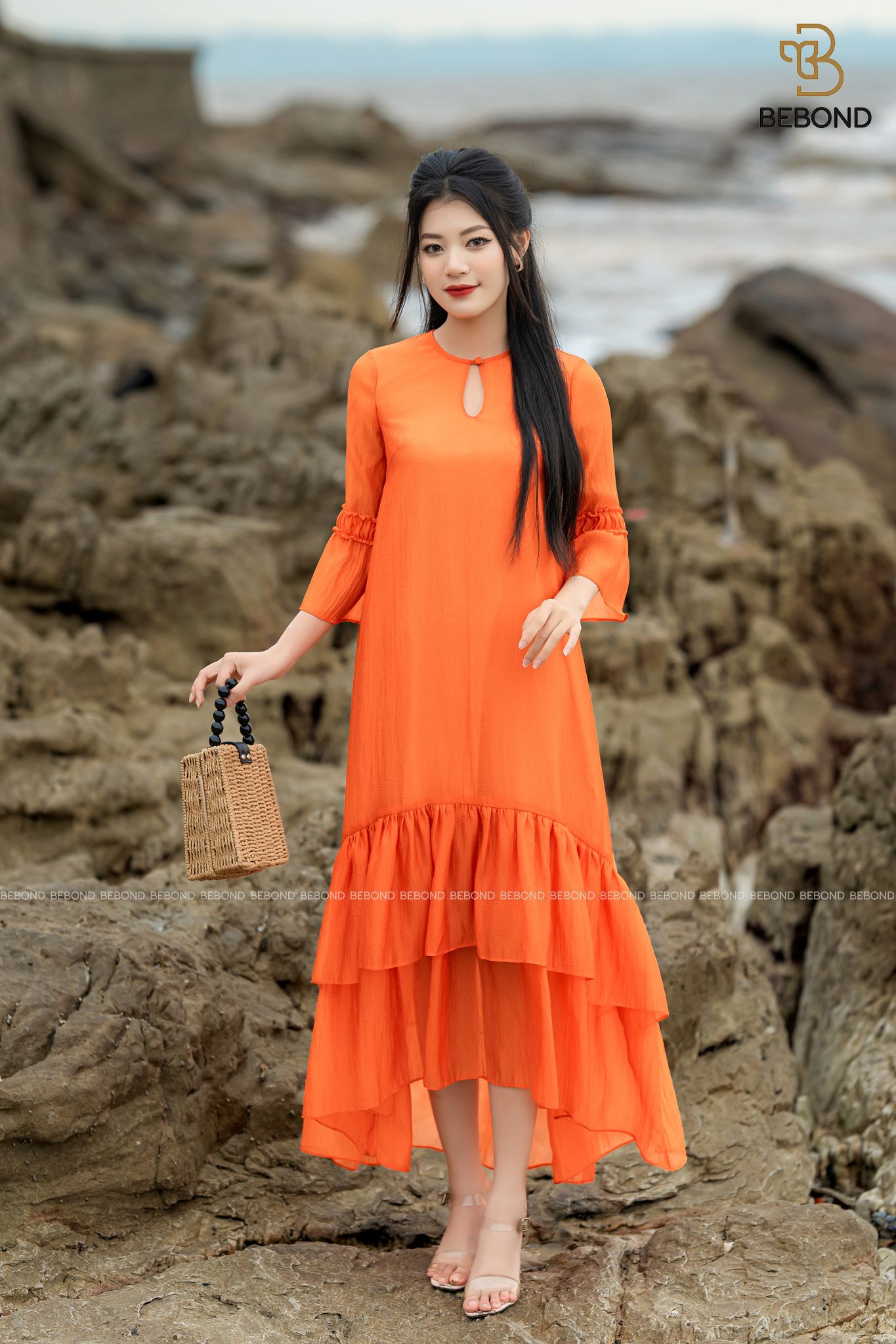 ĐẦM SUÔNG BÈO CHÂN MÀU CAM- VIVIAN DRESS_thumbnail_3