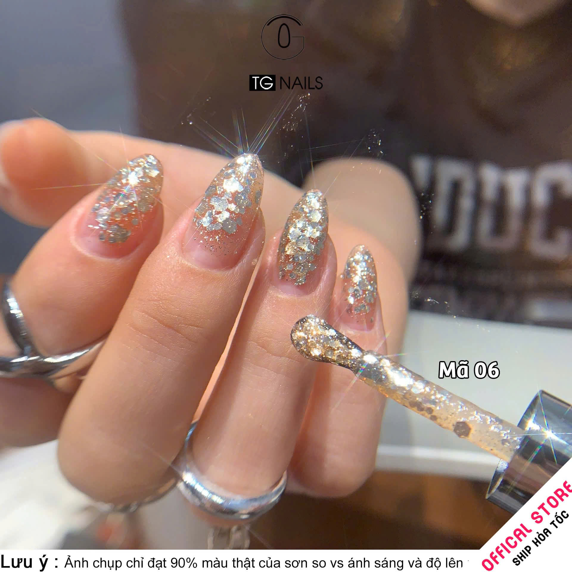 Sơn móng TG Nails gel. Khối lượng tịnh: 10g/ lọ. Nhãn hàng TG nail gel - Com bo 6 màu Nhũ_thumbnail_5