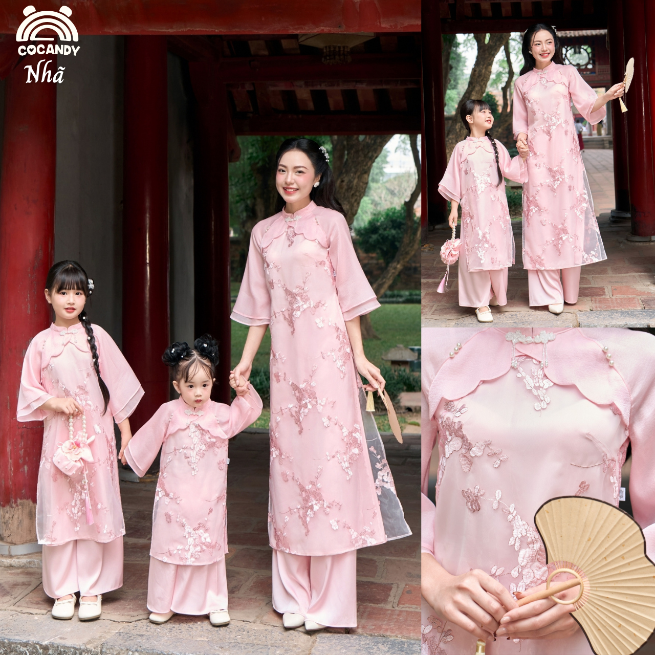 Bộ áo dài HỒNG "Nhã" NỮ