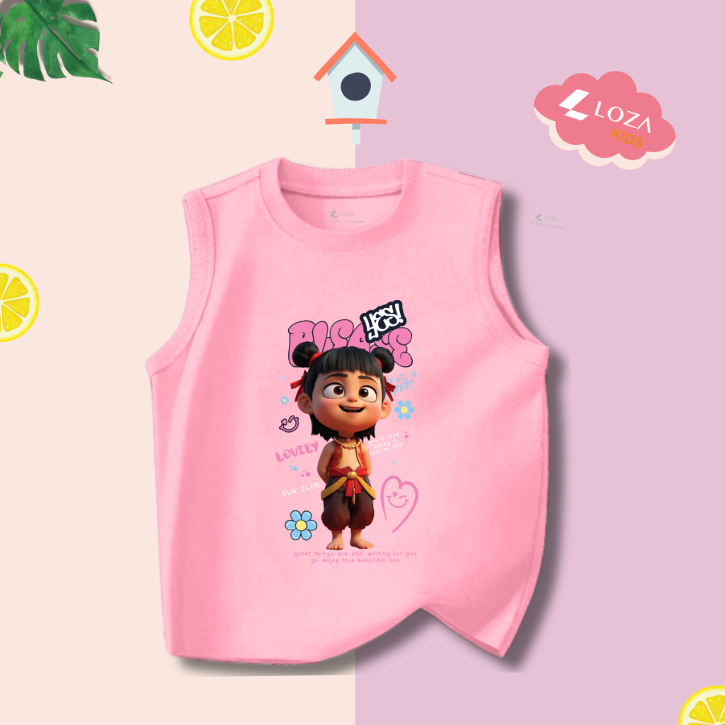 Áo thun sát nách bé gái in hình Natra - Loza Kids ST002_thumbnail_7