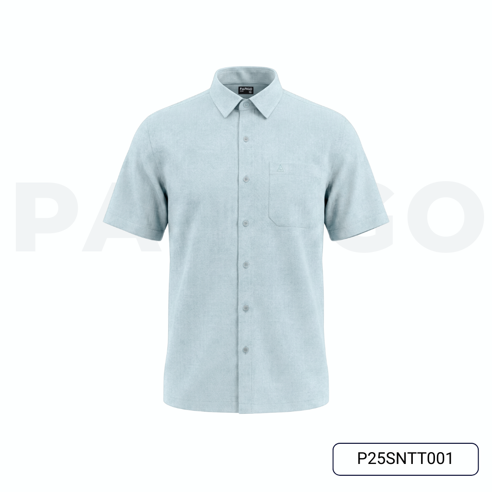 Áo sơ mi PAPAGO nam Trung niên vải samrai tay ngắn lai ngang - P25SNTT001_thumbnail_9