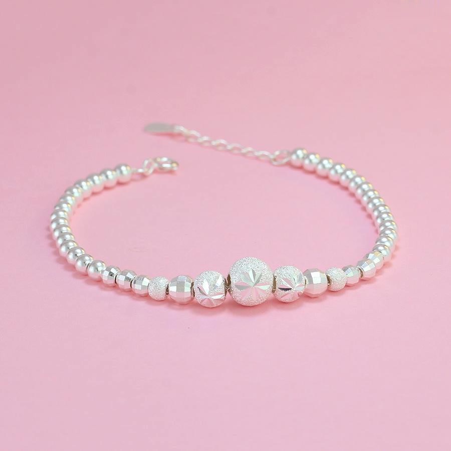 Lắc tay bi bạc thật cho nữ sang trọng TS0277