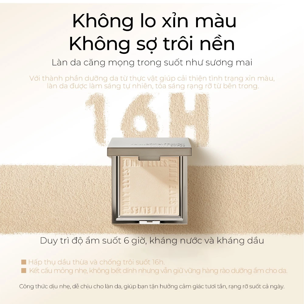 [FUNNY ELVES] Phấn phủ nền Funny Elves hiệu ứng làm mờ kiềm dầu 7g