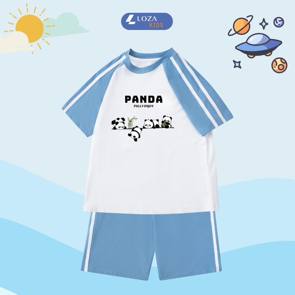 Đồ bộ cho bé phối viền hình gấu trúc Panda - Loza Kids BF254_thumbnail_2