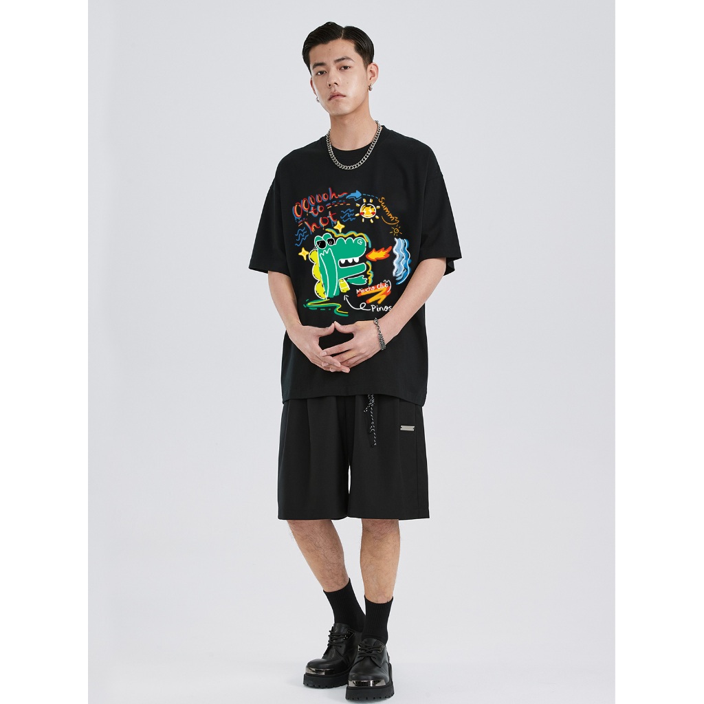 Áo phông nam form rộng nhiều màu ATD1072 Miucho Man tay ngắn cổ tròn in mix_thumbnail_6