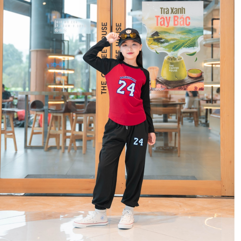 Đồ bộ dài tay bé gái chất liệu Borip in hình 'Basketball 24' -  Loza Kids BZ128_thumbnail_0