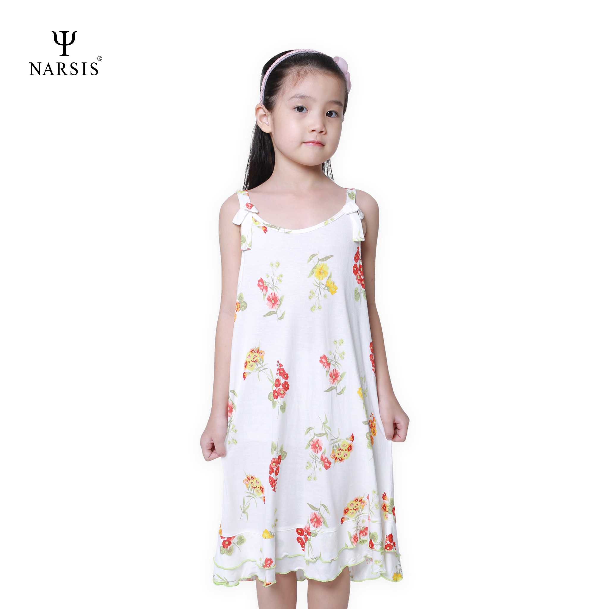 VÁY BÉ GÁI KB0013 NARSIS VẢI COTTON SPANDEX CO GIÃN, THOÁNG MÁT, CHẤT LIỆU CHỐNG NHĂN, ĐÀN HỒI TỐT_thumbnail_3