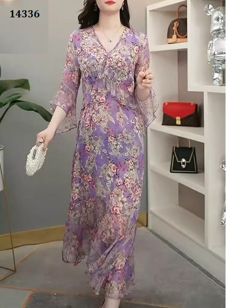 14336-Đầm voan tím in hoa tay lở đuôi cá (voan,lót)_thumbnail_3