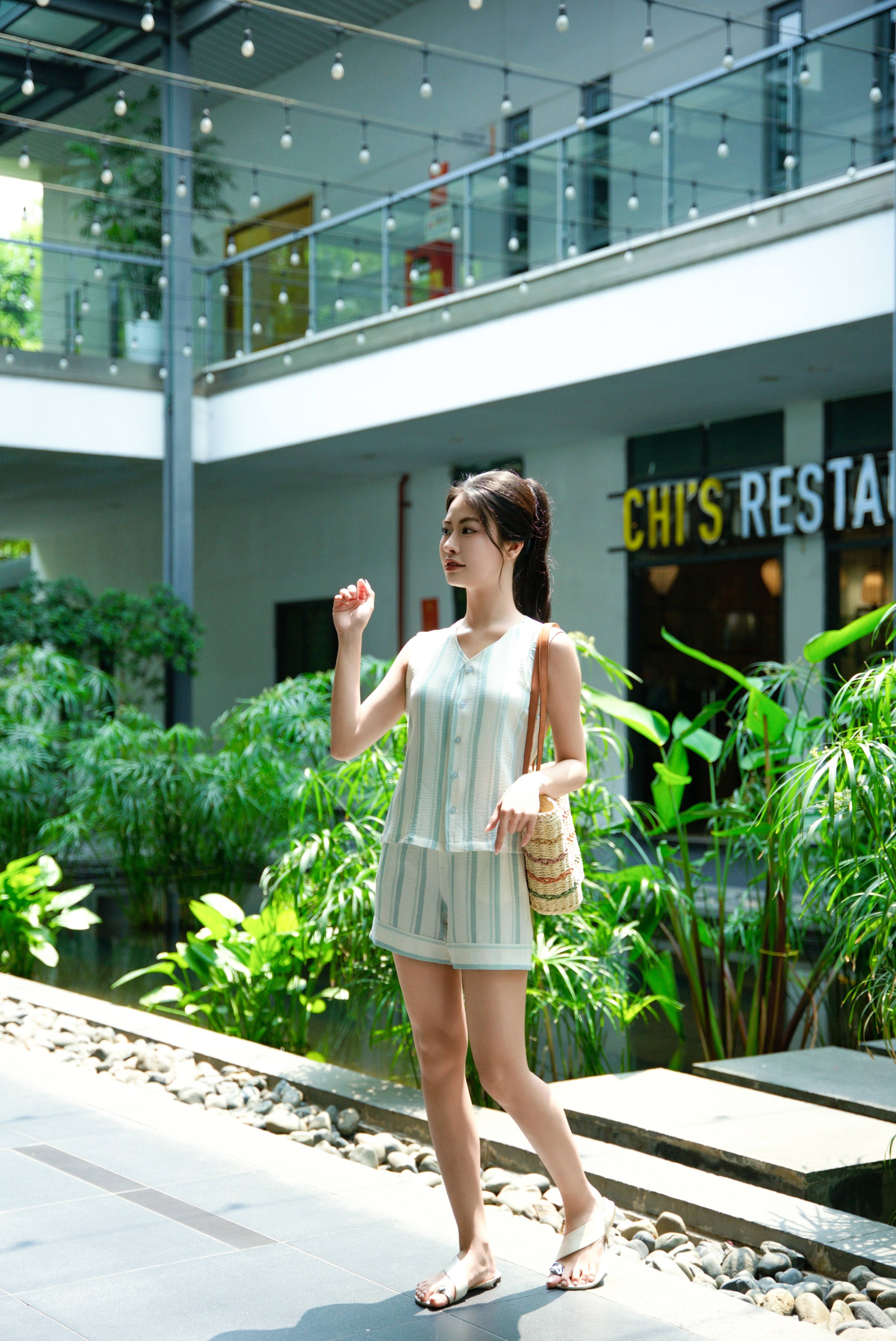 Set Đũi Nữ Narsis Mặc Nhà, Mặc Đi Biển, Đồ Bộ Cổ V Thoáng Mát, Lịch Sự Form Rộng Kèm Quần Short M25024