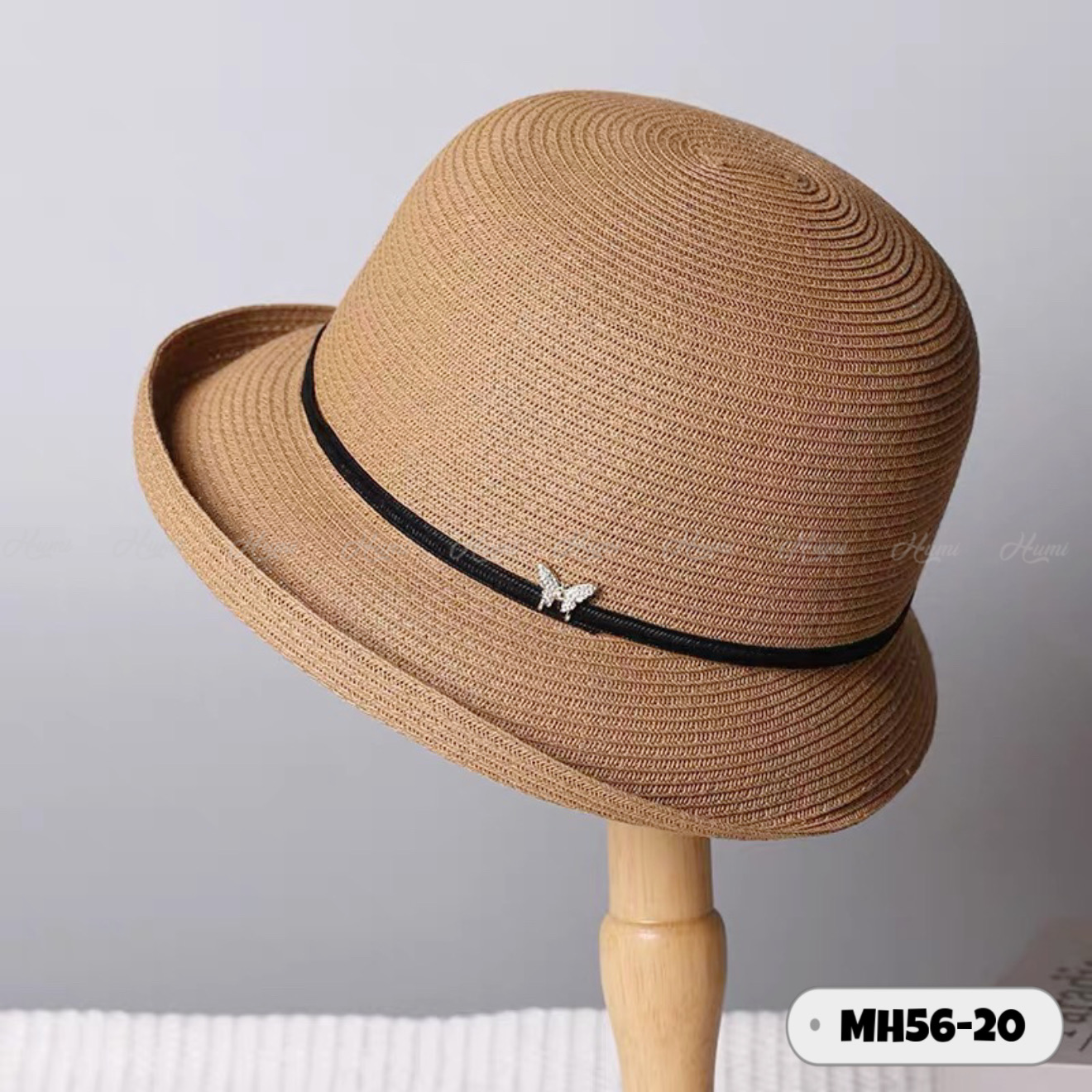 MŨ CÓI NỮ VÀNH CONG ĐAI ĐAI BƯỚM (MH56-20 Nâu)_thumbnail_2