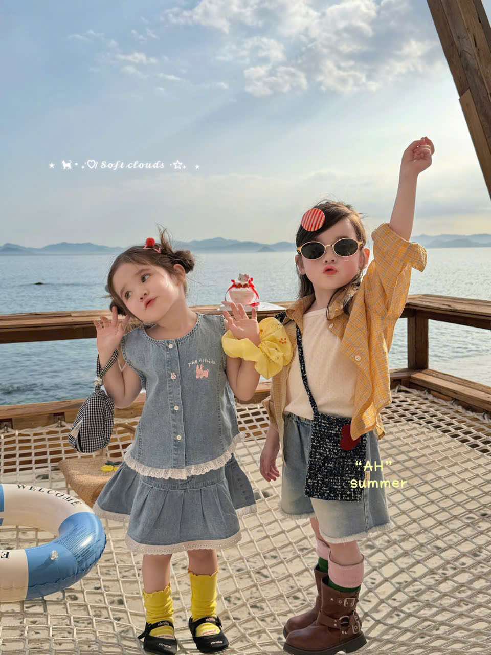 AH47 - Set váy bò sát nách phối ren 2 chi tiết màu xanh hãng AH_thumbnail_0