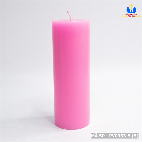 Nến trụ màu hồng 15cm Vivian