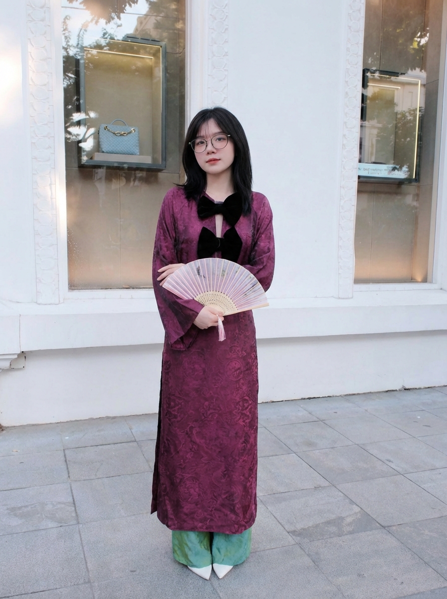 Áo Dài Nữ Tím Mận