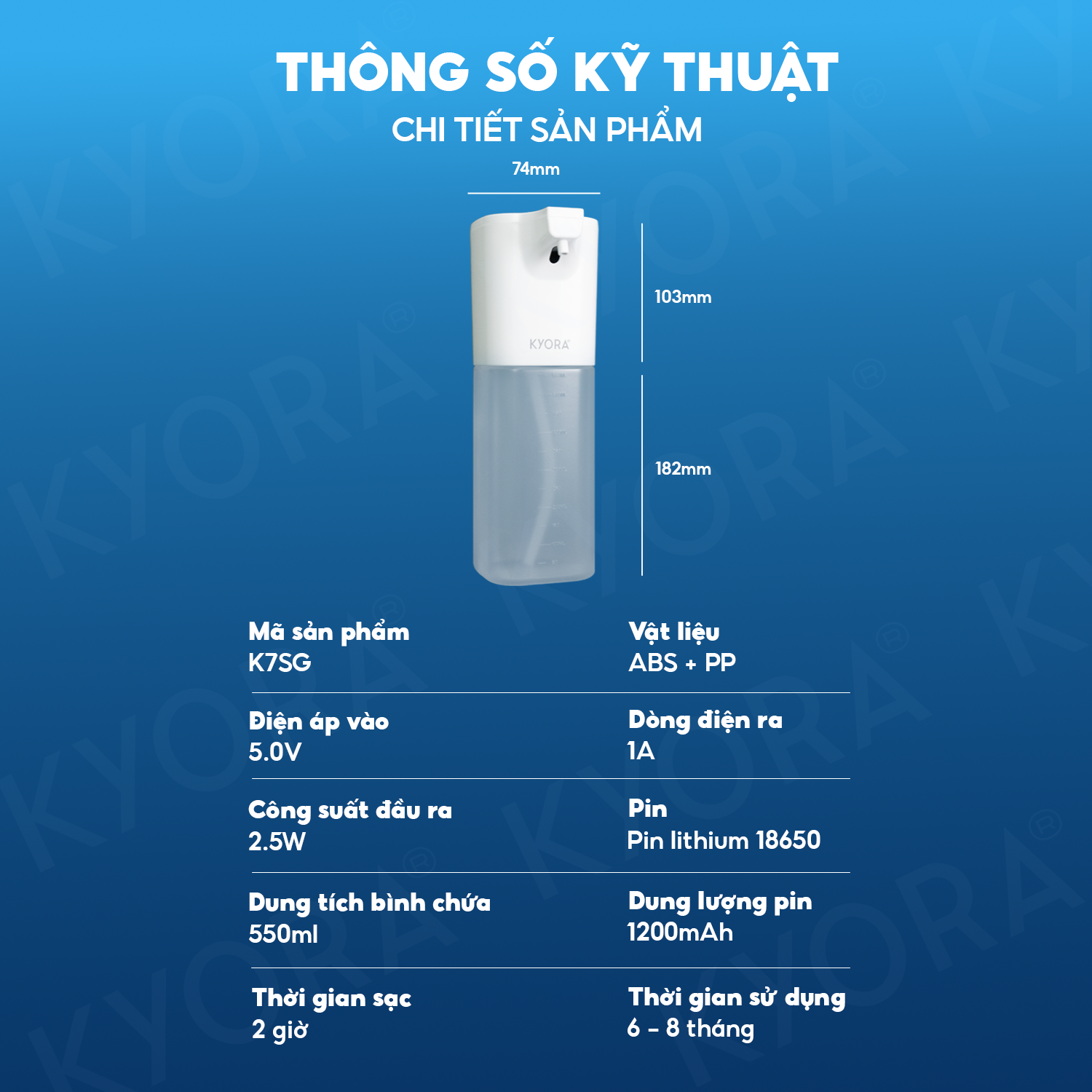Máy nhả dung dịch Kyora - cảm biến không chạm, 4 mức phun tiết kiệm và tiện lợi._thumbnail_7